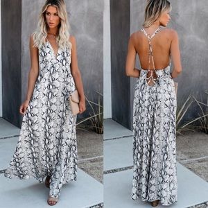 Vici Snake Print Open Back Maxi Dress NBW